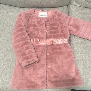 Janie and Jack Pink Faux Fur Coat